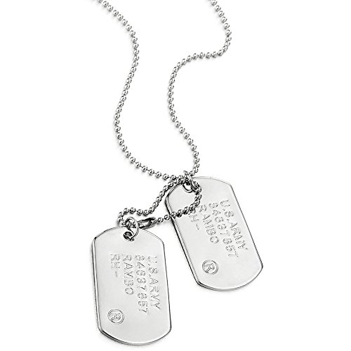 COOLSTEELANDBEYOND Classic Men's Military Dog Tag Pendant Necklace