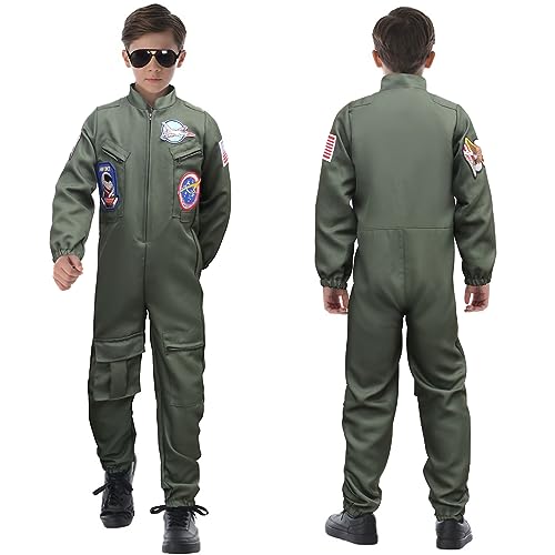Tacobear Kids Boys Air Force Flight Suit Pilot Costume