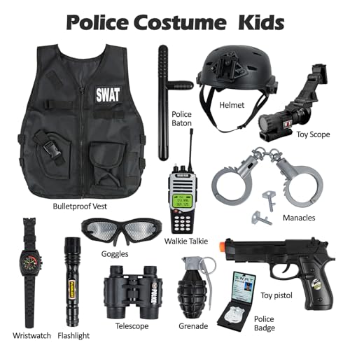 RedCrab Kids SWAT Police Pretend Play Set, Halloween Christmas Gift for Boys