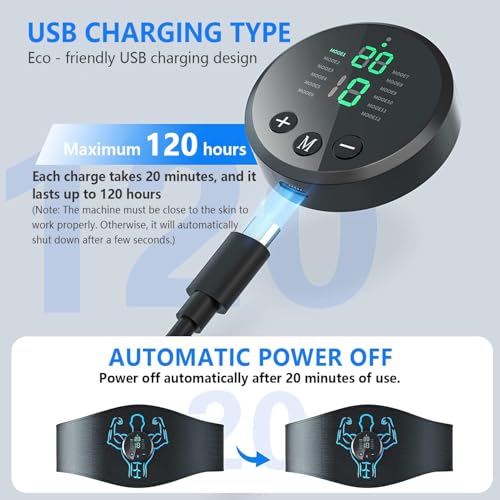 MHD Abs Stimulator - Home Gym TENS Therapy, Free Muscle Stickers