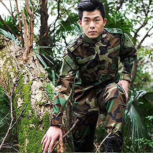 H World Shopping Mens Woodland Combat BDU Uniform Suit with Belt